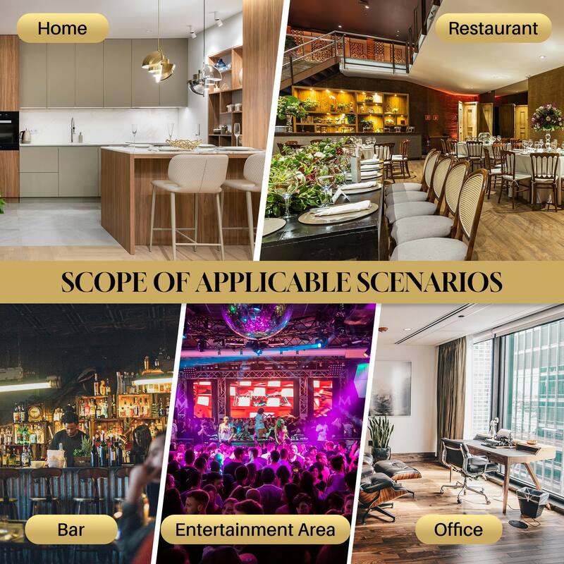 LED Tall Bar Wine Rack, Gold Contemporary Standing